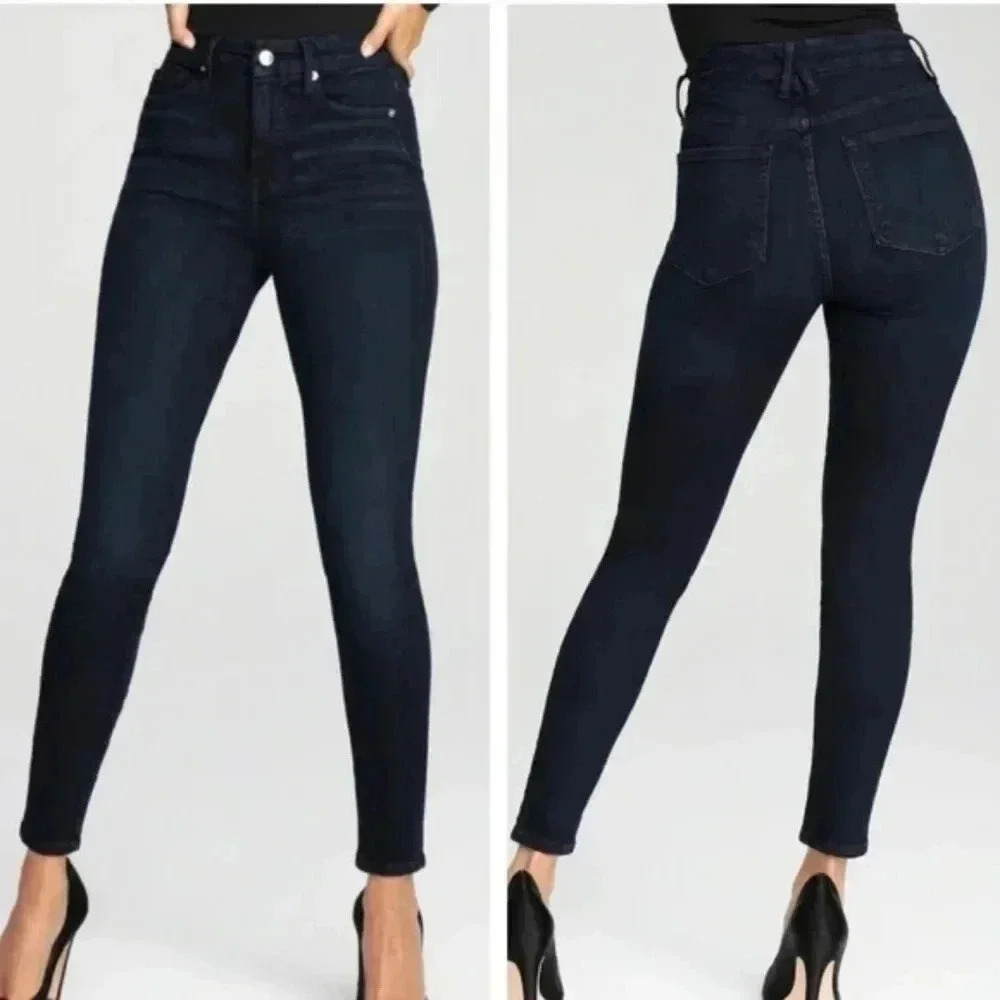 GOOD AMERICAN GOOD LEGS HIGH RISE BLUE 224 SKINNY JEANS